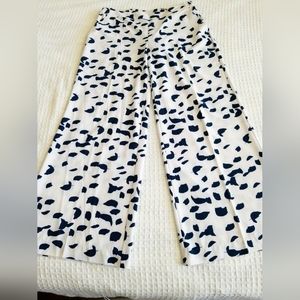 Navy and white Wide leg pants